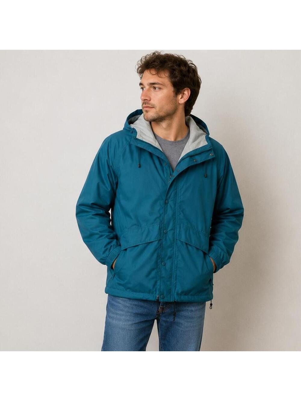 Vintage 90s Teal L.L. Bean Gore-Tex Hooded Jacket - Large